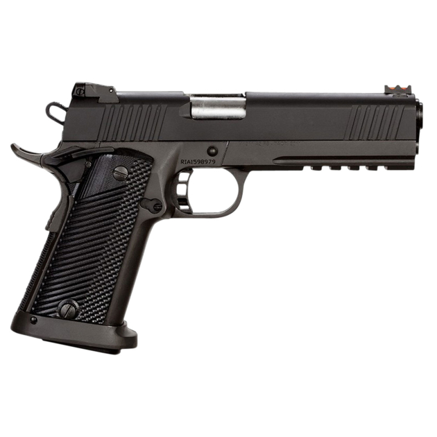 Rock Island 51567 Tac Ultra FSHC 45 ACP Caliber with 5" Barrel, 14+1 Capacity, Overall Black Parkerized Finish Steel, Picatinny Rail/Beavertail Frame, Serrated Slide & Black/Gray G10 Grip