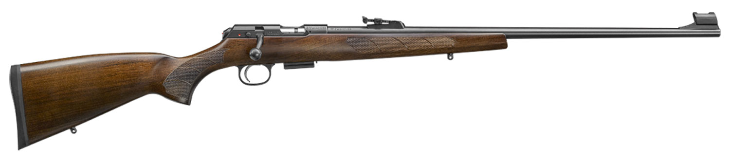 CZ-USA 02302 CZ 457 Lux Full Size 22 WMR 5+1 24" Black Nitride Black Nitride Steel Receiver Turkish Walnut Fixed European-Style Stock Right Hand