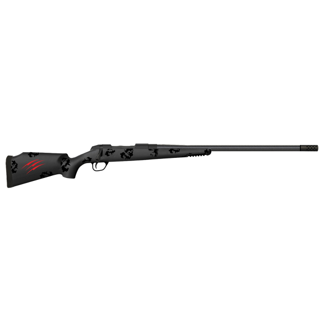 Fierce Firearms FCTRG300WSM24BBO CT Rage  300 WSM Caliber with 3+1 Capacity, 24" Carbon Fiber Barrel, Black Cerakote Metal Finish & Blackout Camo Fixed Fierce Tech C3 Stock, Right Hand (Full Size)