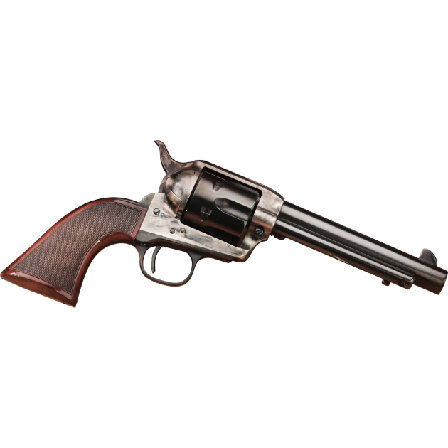 Taylors & Company 556202DE Short Stroke Smoke Wagon  45 Colt (LC) 6rd 5.50" Blued Cylinder & Barrel Color Case Hardened Steel Frame Checkered Walnut Navy Size Grip (Taylor Tuned)