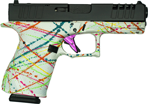 GLFA 19 STRIKER 9MM 4" 15 SHOT - BLK SLIDE SPLATTER WHITE FRAME