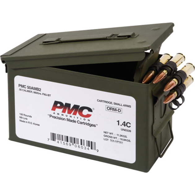 PMC 50 BMG AMMO CAN 660GR - LINKED FMJ-BT 100RD