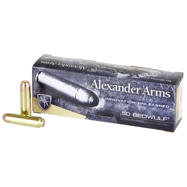 Alexander Arms AB350RSBOX Round Shoulder  50Beowulf 350gr Flat Point 20 Per Box/10 Case
