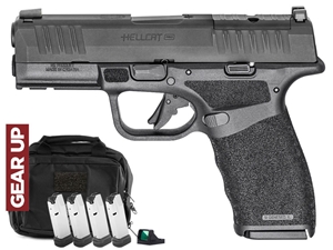 SPRINGFIELD ARMORY HELLCAT PRO 9MM PSTL OSP BLK GEAR UP PKG 3-15RD 2-17RD, CT-1500, RANGE BAG