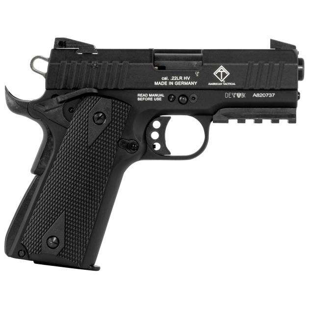 GSG GERG2210GSG9CA 922 *CA Compliant 22 LR 10+1 3.40" All Black Steel Barrel, Serrated Slide, Zinc Alloy w/Picatinny Rail & Beavertail Frame, Black Double Diamond Polymer Grip