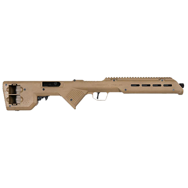 Desert Tech TRKRF2218FDE TREK-22  Flat Dark Earth Compact 22 LR 18" Free Floating Steel Barrel, Picatinny Rail Receiver, M-LOK Handguards, Fixed Polymer Stock, Suppressor Ready