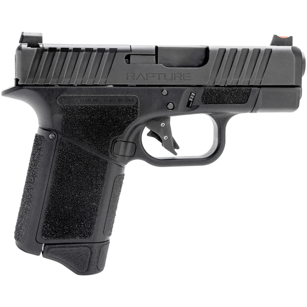Gforce Arms GF932512 Rapture  Sub-Compact 9mm Luger 12+1 3.25" Black Steel Barrel, Black Optic Cut/Serrated Slide, Polymer Frame, Black Textured Grip