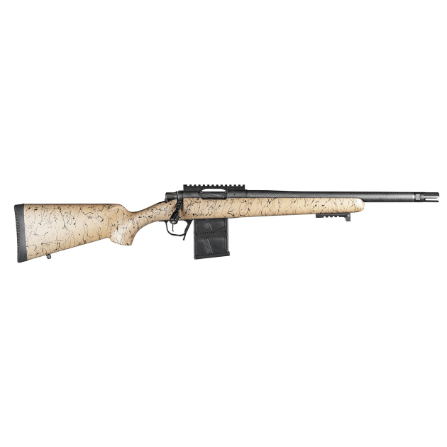 Christensen Arms 8010622000 Ridgeline Scout Full Size 6mm ARC 4+1, 16" Black Nitride Steel Threaded Barrel, Black Nitride Aluminum Receiver, Tan w/Black Webbing Fixed Sporter Stock