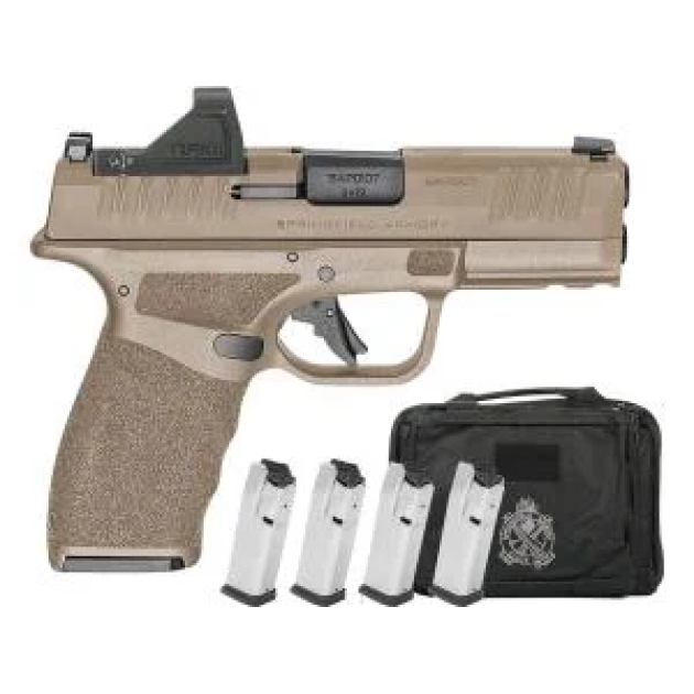 SPRINGFIELD ARMORY HELLCAT PRO GEAR UP PKG FDE OSP PSTL 3.7" 2-17RD 3-15RD CT-1500 & BAG