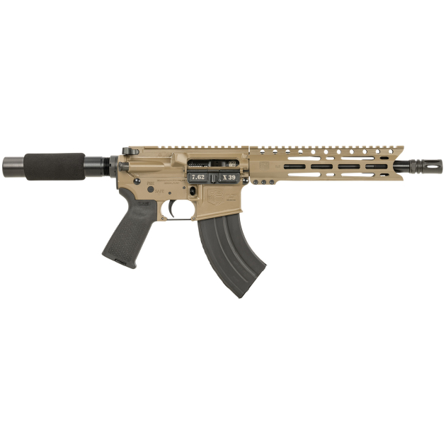 Diamondback DB1915O061 DB15  7.62x39mm 28+1 10", FDE, Carbon Lower, 9" M-LOK Handguard, Black Padded Buffer Tube/Magpul Grip