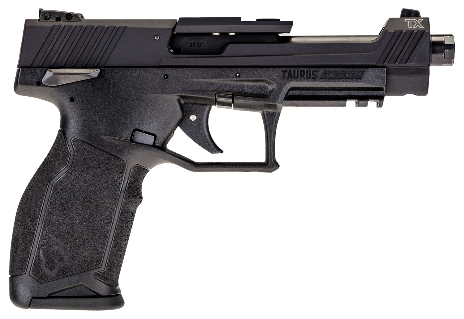 Taurus 1TX22C151 TX22 Competition 22 LR 16+1 5.25" Overall Black Steel/Threaded Barrel, Hard Coat Anodized Aluminum/Optic Cut/Serrated Slide & Polymer Frame w/Picatinny Rail w/Polymer Grips