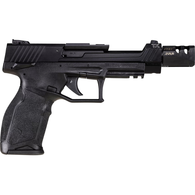 Taurus 1-TX22C151-T TX22 Competition 5.40" 16+1 (3) Black Polymer Frame Black Anodized Ported Aluminum Slide with Optics Mount Aggressive Textured Black Polymer Grip Includes Compensator