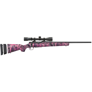 Mossberg 28258 Patriot Super Bantam w/Optic 350 Legend 4+1 22" Matte Blued Fluted Threaded Barrel, Matte Blued Drilled & Tapped Receiver, Adj LOP Muddy Girl Wild Synthetic Stock, 3-9x40mm Duplex
