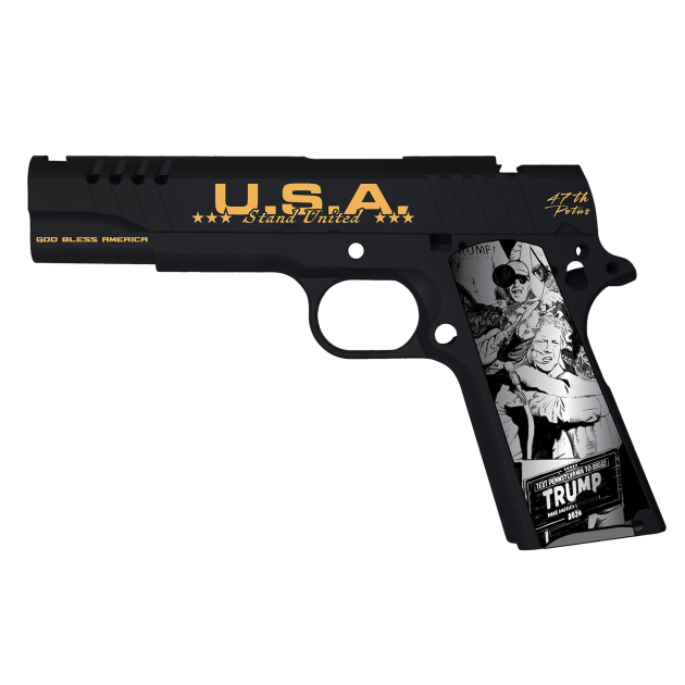 AUTO 1911TCAC18 1911 45 5" 7R TRUMP FIGHT BK/GLD