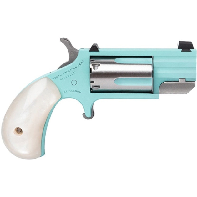 NORTH AMERICAN ARMS PUG 22MAG REV 1" TURQUOISE