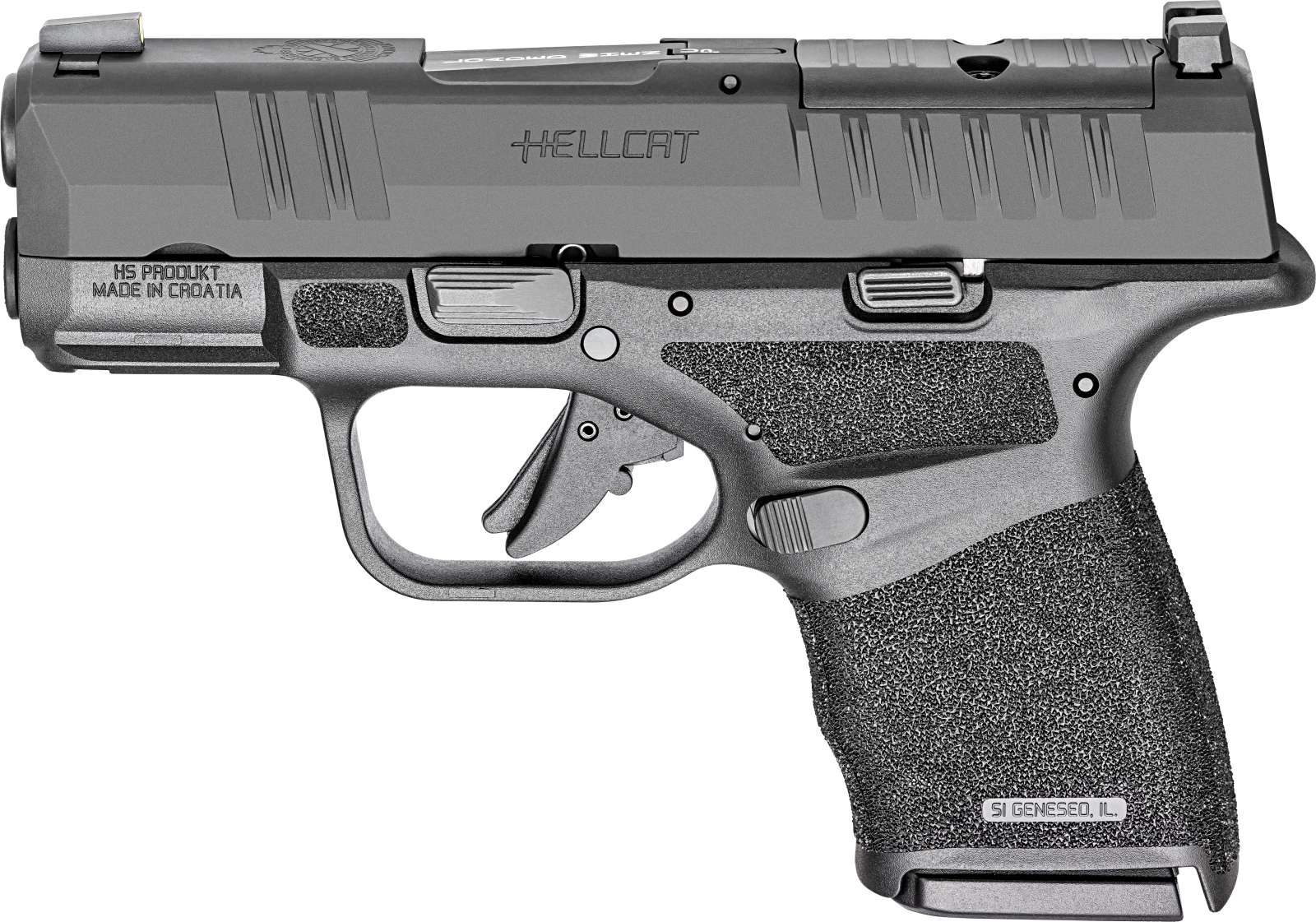 SPRINGFIELD ARMORY HELLCAT GEAR UP 24 OSP BLK 3" 9MM 5-10RD, VIRIDIAN LASER RANGE BAG  CA COMPLIANT