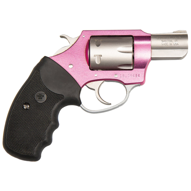 Charter Arms 52330 Pathfinder Pink Lady Small Frame 22 WMR 8 Shot 2" Stainless Steel Barrel, Pink Cerakote Aluminum Frame,  Stainless Cylinder, Black Finger Grooved Rubber Grip, Exposed Hammer