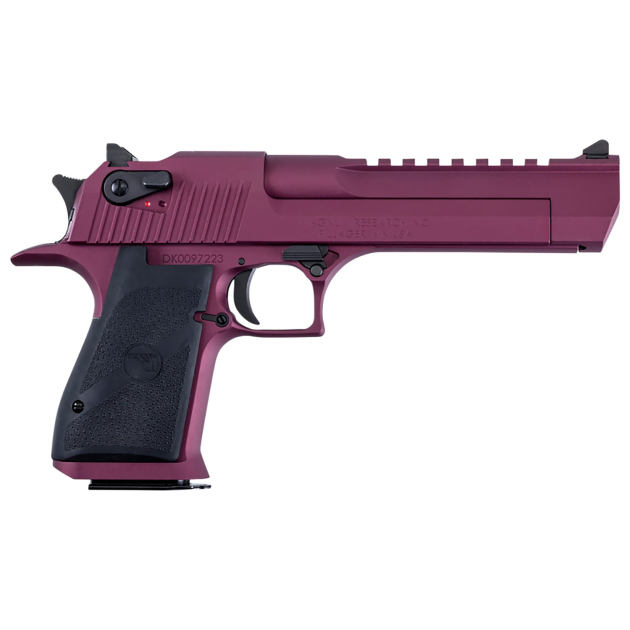 Magnum Research DE50BKC Desert Eagle Black Cherry 50 AE 7+1 6" Black Barrel, Metallic Black  Cherry Cerakote Serrated Slide, Aluminum Frame w/Picatinny Rail & Beavertail Black Rubber Grips