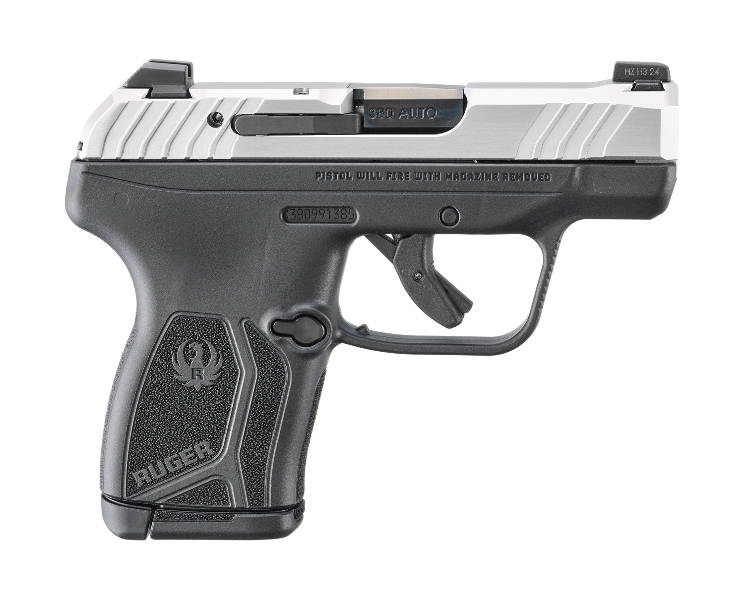 RUGER LCP MAX M.S. 380ACP 2.8" BBL, STAINLESS/BLACK 1-10RD MAG