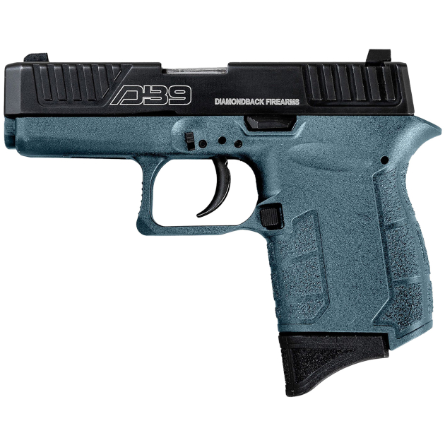 Diamondback DB0200P251 DB9 Gen4 Jesse James Micro-Compact Frame 9mm Luger 6+1 3.10" Black Nitride Stainless Steel Barrel & Serrated Slide, Civil Defense Blue Cerakote Polymer Frame w/Beavertail