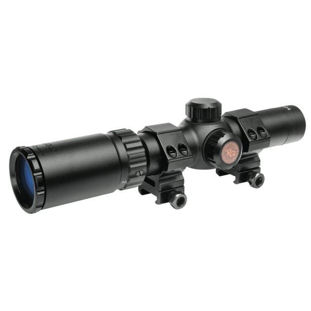 Truglo TG8514BC Tru-Brite 30 Hunter 1-4x 24mm Obj 92.6-23.03 ft @ 100 yds FOV 30mm Tube Black Finish Circle Duplex