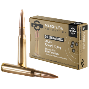 PPU PPM50 Match  50BMG 725gr Full Metal Jacket Solid 5 Per Box/20 Case