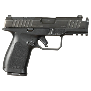 Rost Martin RM1CBLKOSP(COMP) RM1C  9mm Luger 17+1 4" Black Compensated Match Grade Barrel, Black Tenifer Optic Ready/Serrated Steel Slide, Black Polymer Frame w/Picatinny Rail, Textured Grip