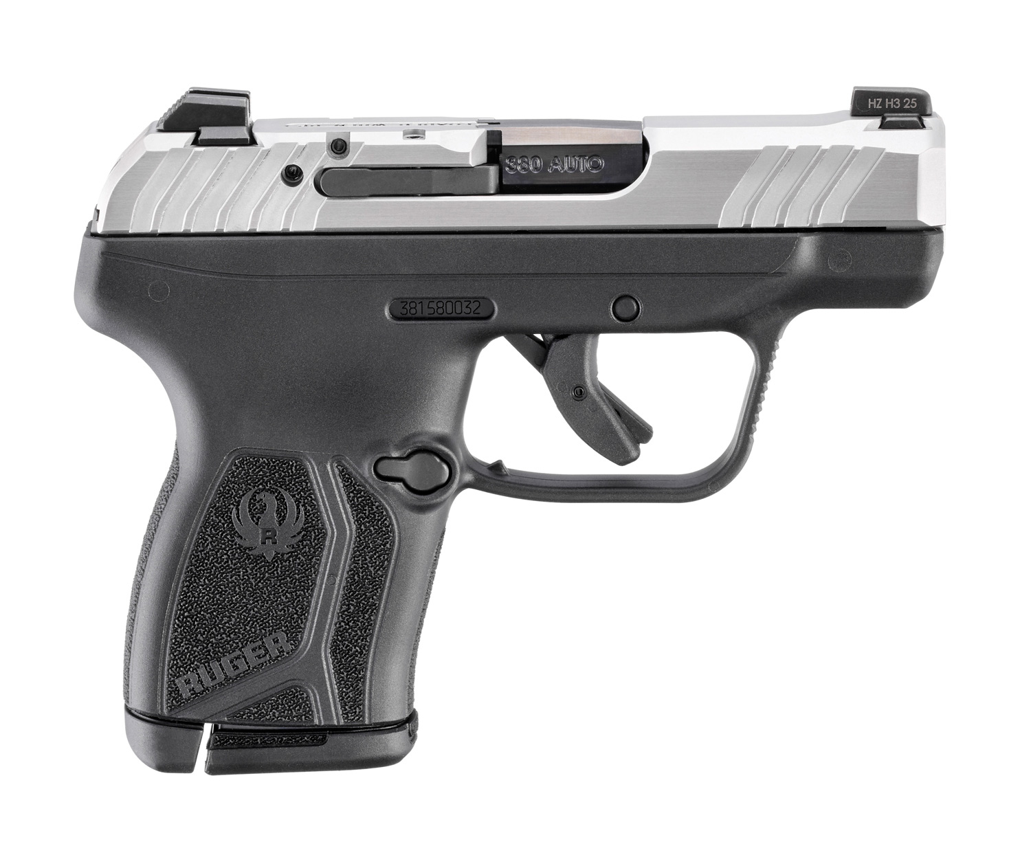 RUGER LCP MAX 380ACP 2.8" BBL, STAINLESS/BLACK LOADED CHAMBER INDICATOR 1-10RD MAG