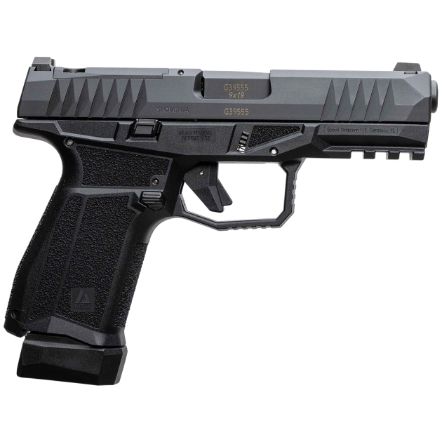 AREX 815537024074 Delta M Gen2 Compact Frame 9mm Luger 15+1 4" Black Steel Barrel, Black Nitride Steel Optic Cut/Serrated Slide, Black Polymer Frame w/Picatinny Rail, Black Stippled Grip, Ambidextrous