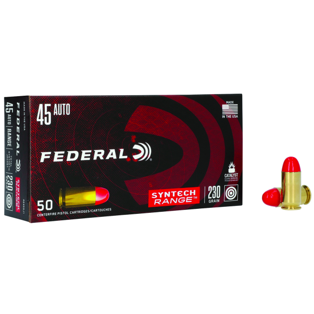 Federal AE45SJ1 American Eagle Syntech Range  45ACP 230gr Total Syntech Jacket Round Nose 50 Per Box/10 Case