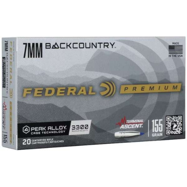 FEDERAL 7MM BACKCOUNTRY 155GR TERMINAL ASCENT 20RD/BX 10BX/CS