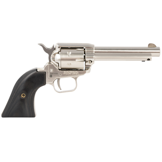 Heritage Mfg RR22NI4BW Rough Rider  22 LR 6 Shot, 4.75" Black Nitride Steel Barrel, Black Nitride Zinc Alloy Frame, Black Cylinder, Black Laminate Grip, Manual Safety, Exposed Hammer
