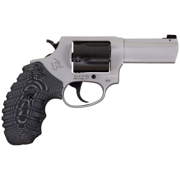 Taurus 260535NSVZ Defender 605  SA/DA 357 Mag/38 Special +P 5rd 3" Matte Stainless Steel Barrel, Matte Black Cylinder, Matte Finish Stainless Steel Frame, Black/Gray VZ Grip, Night Front Sight