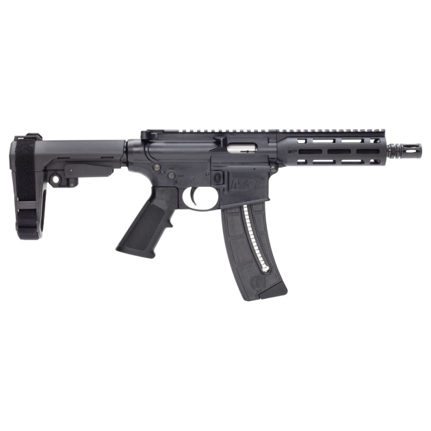 S&W M&P 15-22 PSTL 22LR BLK MLOK 8" THREADED BBL, SBA3 BRACE 1-25RD MAG