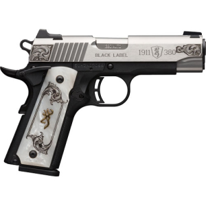 BROWNING 1911-380 SS/ENGRAVED - 380ACP FS 3.58" WHITE PEARL