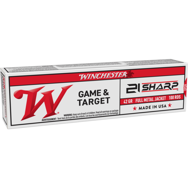 WINCHESTER USA 21 SHARP 42GR - FMJ 1325 FPS 100RD 20BX/CS