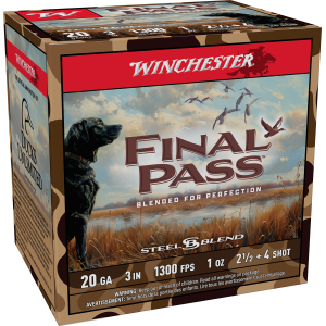 Winchester Ammo FP203254 Final Pass  20Gauge 3" 1oz 2.5/4Shot 25 Per Box/10 Case