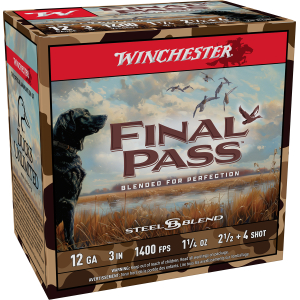 Winchester Ammo FP123254 Final Pass  12Gauge 3" 1 1/4oz 2.5/4Shot 25 Per Box/10 Case