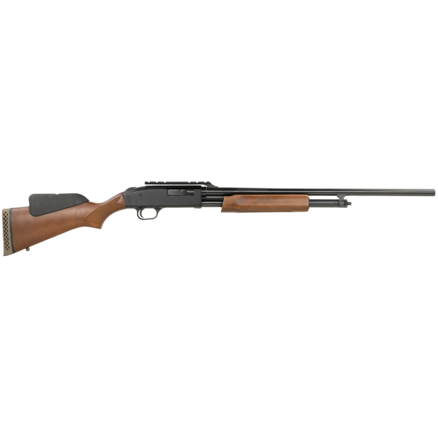 Mossberg 54233 500  20 Gauge 5+1 24" Fully Rifled Cantilever Barrel, Blued Barrel/Receiver, Wood Dual Comb Stock, Integral Scope Base, Manual  Safety