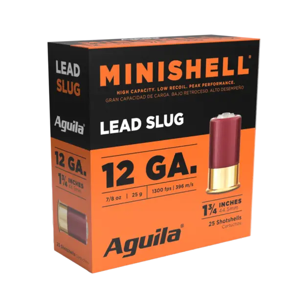 AGUILA 12GA MINI SHELL 1 3/4" 5/8 OZ SLUG 25RD BX 10 BOXES PER CS