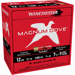 Winchester Ammo MD1279 Magnum Dove  12Gauge 2.75" 1 1/4oz 7.5/9Shot 25 Per Box/10 Case