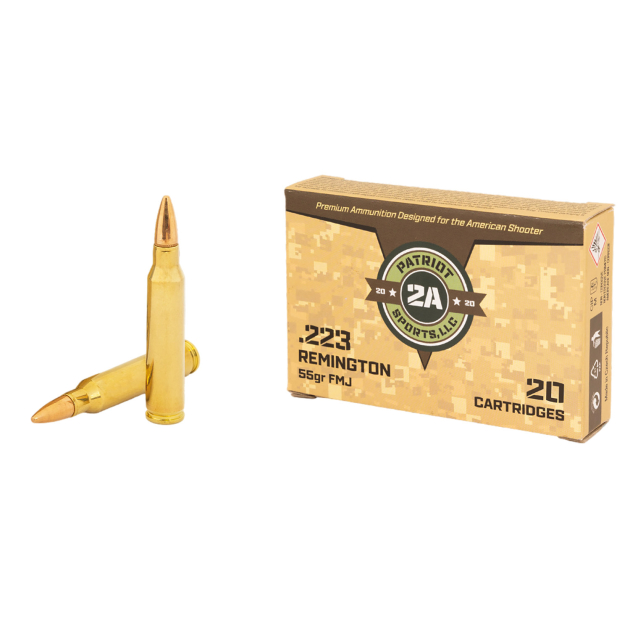 PATRIOT SPORTS LLC P223055F   223Rem 55gr Full Metal Jacket 20 Per Box/50 Case