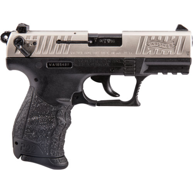 WALTHER P22 CA 22LR 3.42" AS - 10-SHOT E-NICKEL SLIDE