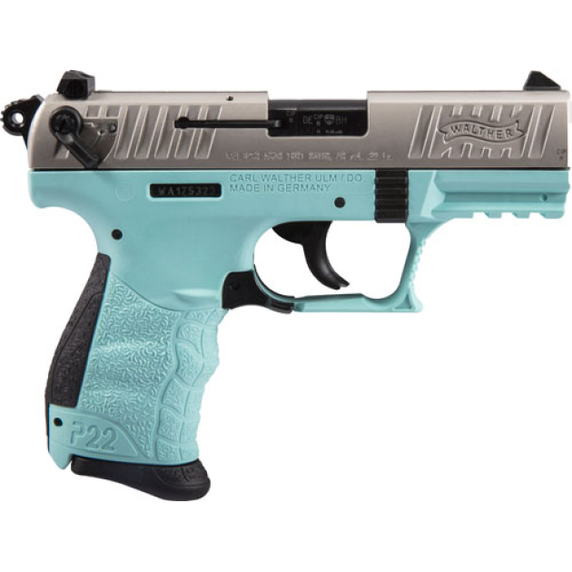 WALTHER P22 CA 22LR 3.42" AS - 10-SHOT ANGEL BLUE POLYMER