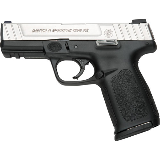 S&W SD9VE 9MM 4" FS 10-SHOT - SILVER SS SLIDE/BLACK POLY