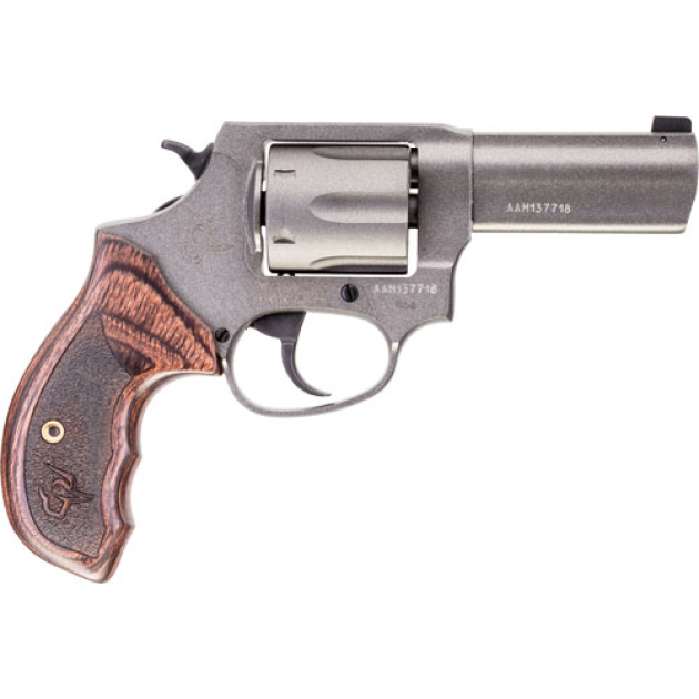 TAURUS 856 38SPL 3" NGT SGT - TUNGSTEN CERAKOTE WOOD GRIP