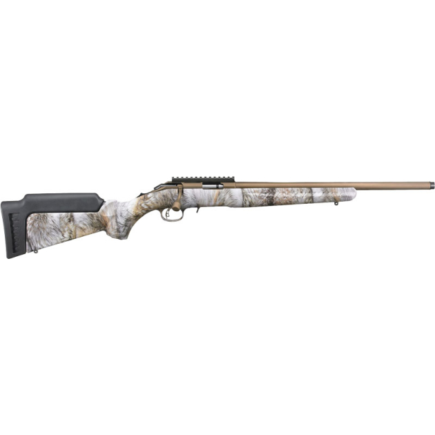RUGER AMERICAN 17HMR 9-SHOT - 22"BURNT BRONZE YOTE CAMO