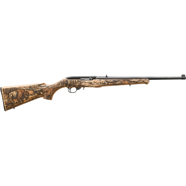 RUGER 10/22 22LR BISON SCENE - BLUED NATURAL LAMINATE STOCK