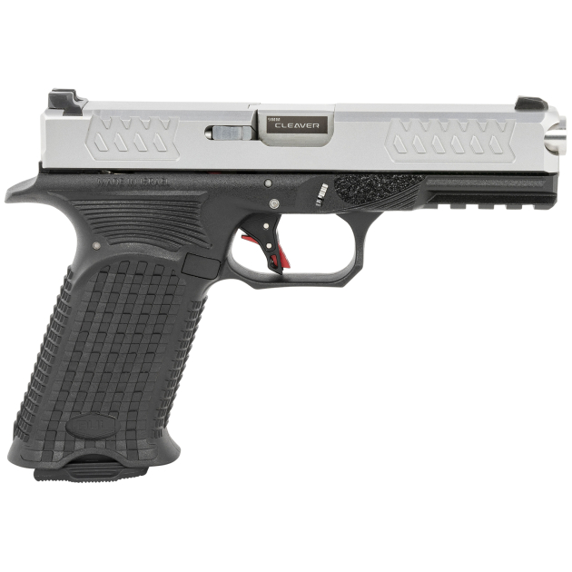 Bul Armory AXEFSCLEVSLV9US Axe Cleaver 9mm Luger 17+1 4.49" Barrel, Polymer Frame w/Picatinny Acc. Rail, Stainless Steel Slide,  Aggressive Textured Polymer Grip