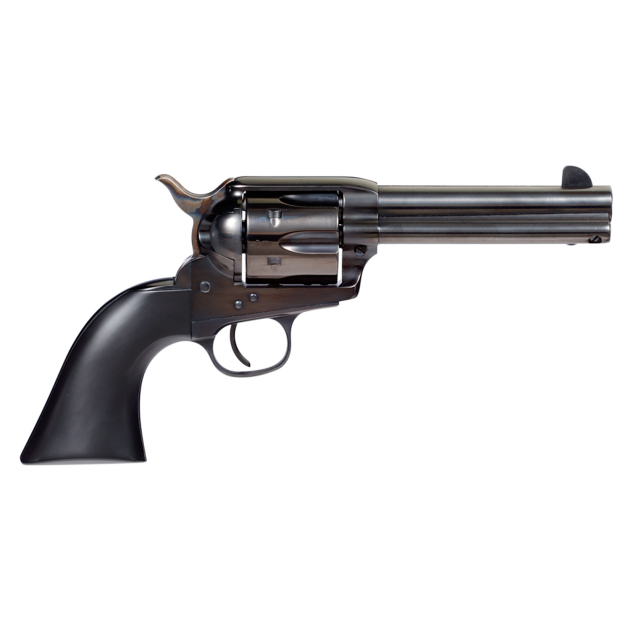 Taylors & Company 555161 Devil Anse  45 Colt (LC) Caliber with 4.75" Blued Finish Barrel, 6rd Capacity Blued Finish Cylinder, Color Case Hardened Finish Steel Frame & Matte Black Wood Grip